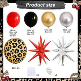 Red Black Gold Balloon Arch Garland Kit Leopard Cheetah Print Party