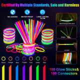 SHQDD 158 PCS Glow in the Dark Party Supplies, 14PCS LED Glasses,