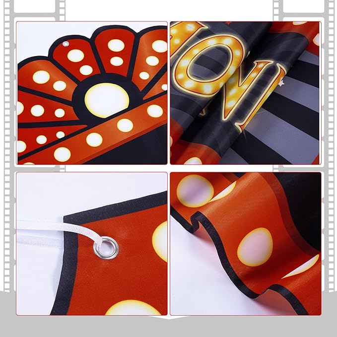 3 Pcs Movie Night Porch Sign Banner Movie Theme Party Decorations
