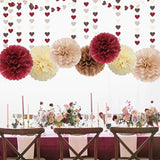 Boho Wedding Bridal Shower Party Decorations Heart Garland 52Ft Fall