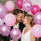 100Pcs Pink Balloons 12Inch Hot Pink Metallic Pink Balloon Light Pink