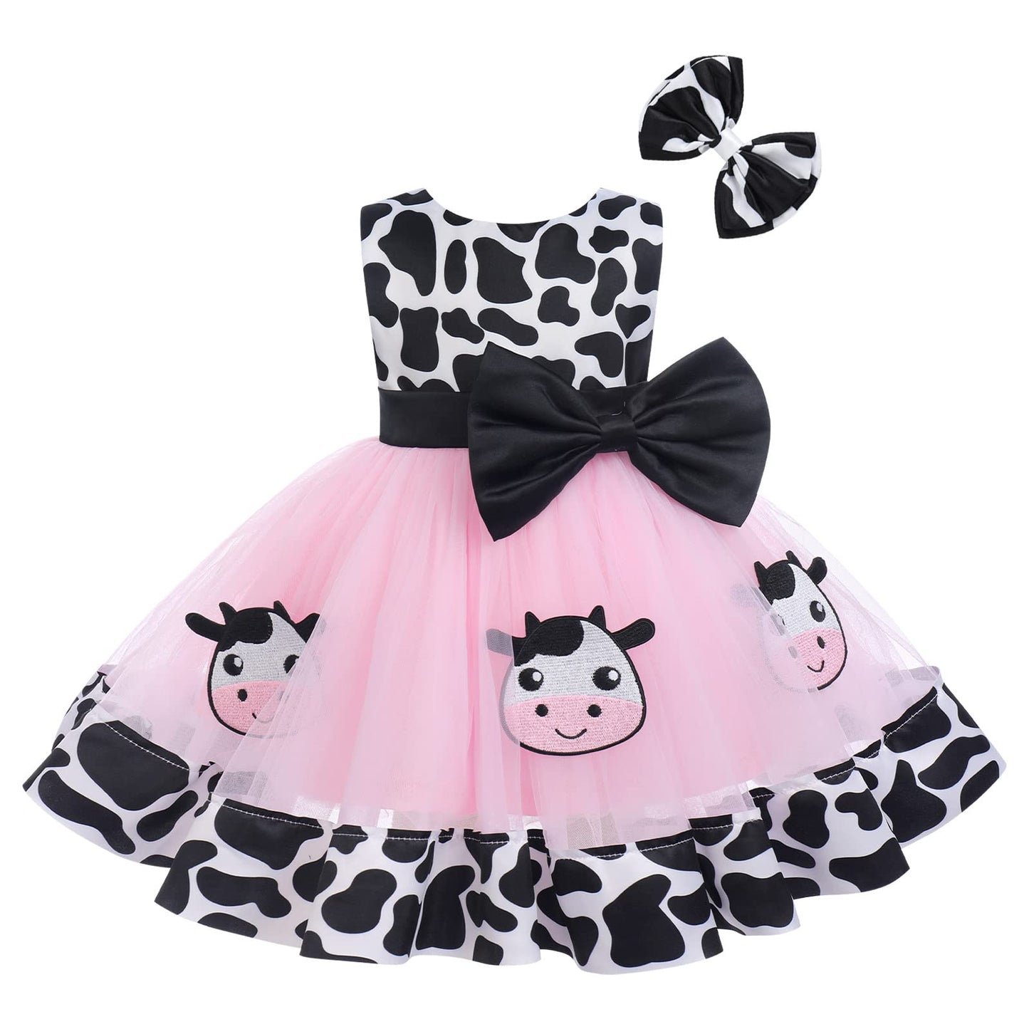 Newborn Toddler Baby Girl Green Christmas Outfits 2PCS Cow Princess