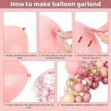 Amandir 153Pcs Boho Blush Balloon Arch Garland Kit, Different Sizes