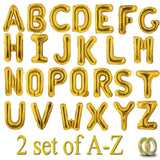 52 Pcs Gold Letter Balloons Foil Alphabet A to Z Balloons Personalized