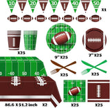178Pcs Football Party Supplies Football Plates and Napkins Kit Serve