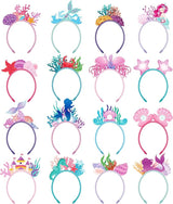 16 Pieces Mermaid Headbands Bulk Felt Under the Sea Hair Accessories
