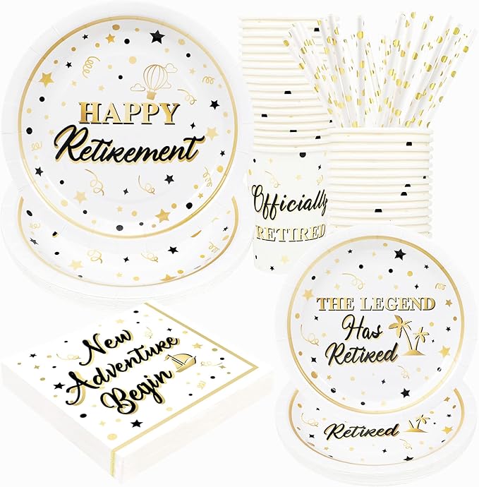 Retirement Party Supplies Decorations Happy Retirement Paper Plates