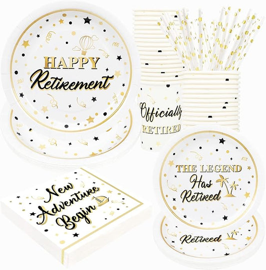 Retirement Party Supplies Decorations Happy Retirement Paper Plates