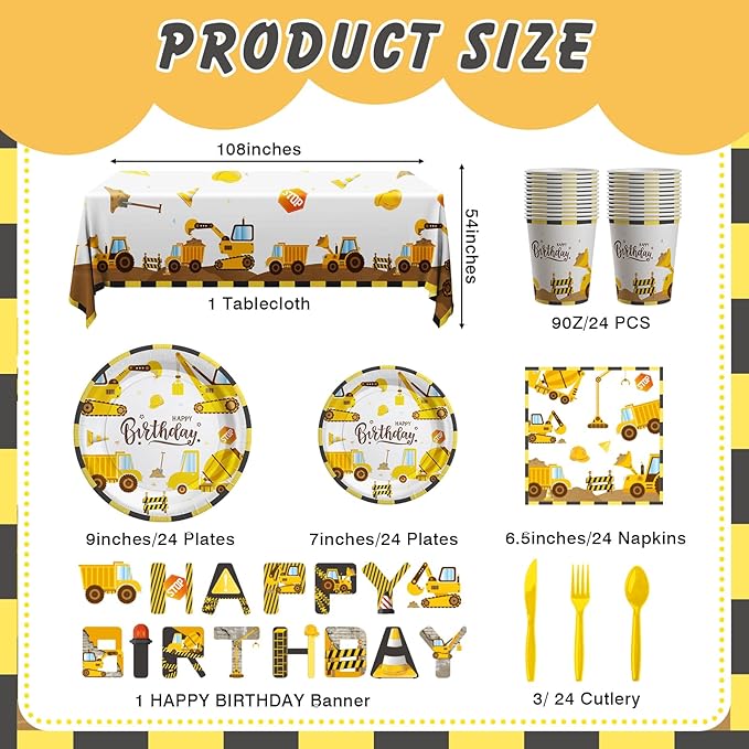 Construction Birthday Decorations 170 Pcs Construction Birthday