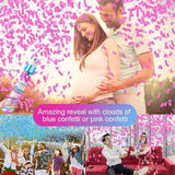 Premium Gender Reveal Confetti Cannon Set of 4 Mixed 2 Blue 2 Pink