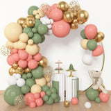 Amandir 153pcs Retro Green Pink Balloon Garland Arch Kit, Different