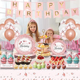 Rose Gold Birthday Party Supplies 212Pcs Disposable Party