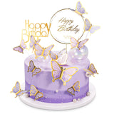 LANGPA 22-Pieces Butterfly Cake Decorations With Happy Birthday