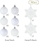 Valery Madelyn Christmas Tree Decorations Ornament Set, 50ct 2 Inches