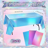Oudain 3 Pcs Mermaid Theme Party Pink & Purple & Blue Iridescent