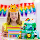 24 Sets Jungle Animal Headbands Craft Kits Safari Crown Art Sets DIY