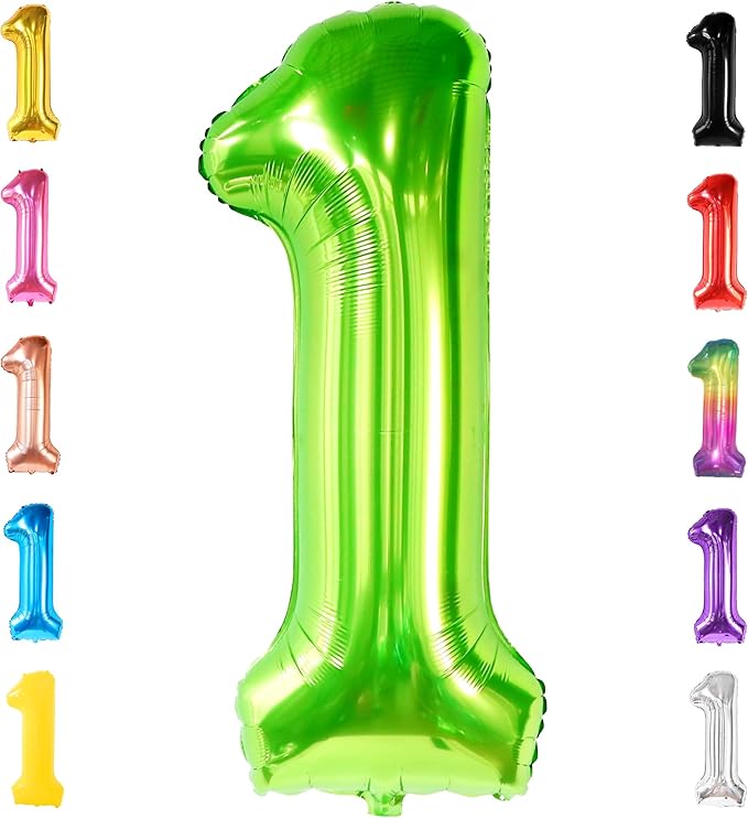KatchOn, Light Green Number 1 Balloon - 40 Inch | Mylar Foil Balloon