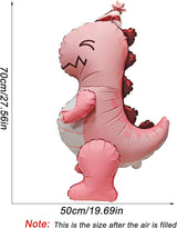 4D Matte Dinosaur Animal Balloons Cute Hat inflatable Pink dinosaur