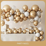 PartyWoo Metallic Gold Balloons 100pcs Different Sizes of 18 12 10 5
