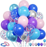 Pink and Blue Balloons, 60PCS Dark Light Blue Purple Party Balloons,
