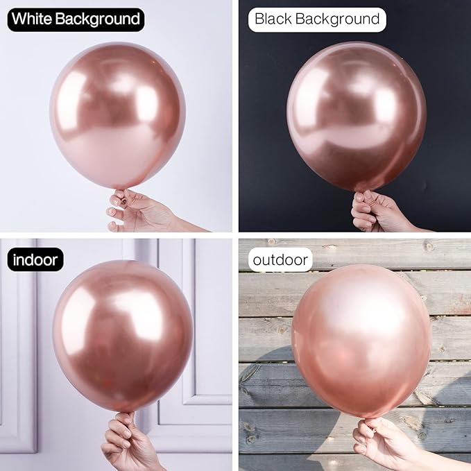 PartyWoo Rose Gold Balloons 100pcs Different Sizes of 18 12 10 5 Inch