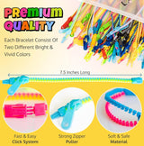 UpBrands 48 Fidget Toys Friendship Zipper Bracelets 7 ½”, Party Favors