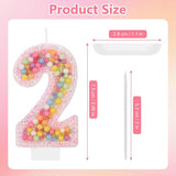 Pastel Macaron 2nd Birthday Candle Sweet Pink Number 2 Candle Cake