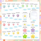 46 PCS Boho Groovy Cake Topper Mini Balls Acrylic Retro Hippie Daisy