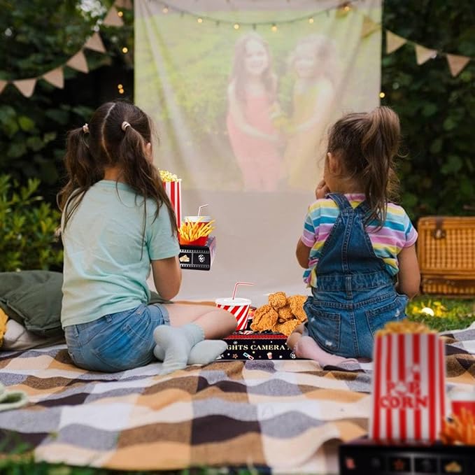 36 Pcs Movie Night Snack Trays with Popcorn Bags Disposable Paper