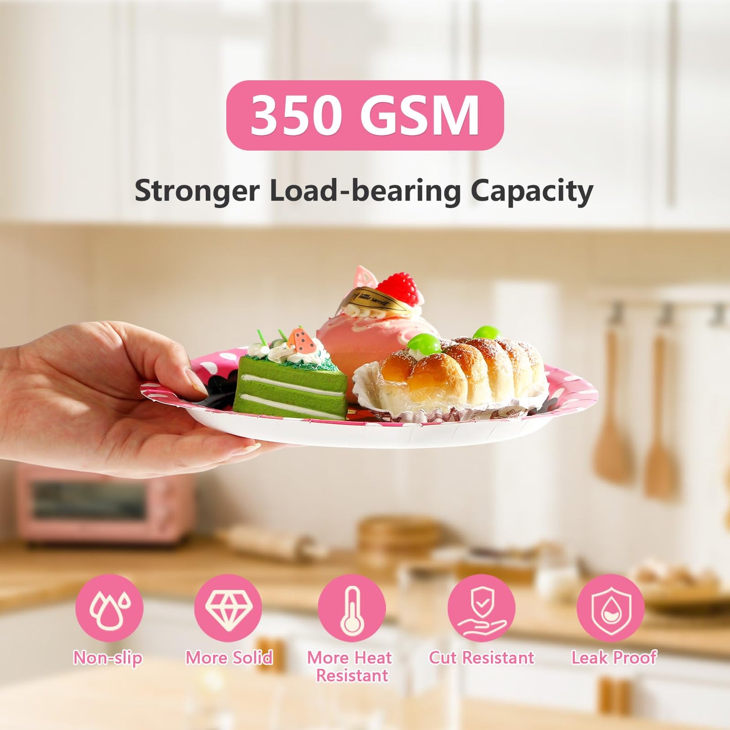 96Pcs Pink Mouse Party Supplies Cartoon Mouse Paper Plates and Napkins