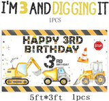90 Pcs Dump Truck Party Decorations for Boys Baby Construction 3rd