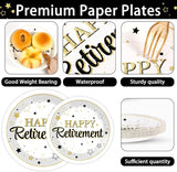 100PCS Retirement Party Supplies Happy Retirements Paper Plates