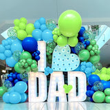 Blue Green Balloons 12 Inch Royal Blue Fruit Light Green Confetti