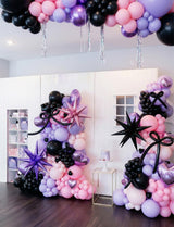 Pink and Purple Balloon Arch Garland Kit, 109PCS Pink Purple Black