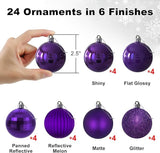 GameXcel 24Pcs Christmas Balls Ornaments for Xmas Tree - Shatterproof