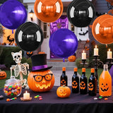 Black Orange Purple Halloween Foil Balloons 6Pcs 4D Large Metallic