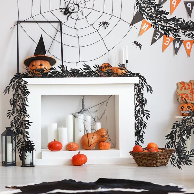 Artificial Hanging Willow Leaves Vine Twigs 2Pcs 5.7Ft Halloween