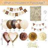 Brown Birthday Decorations Tan Beige Cream Neutral Boho Balloons