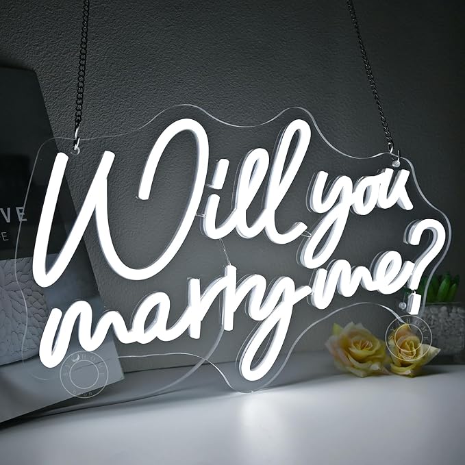 SYLHOME Will You Marry Me ? Led Neon Light Sign Hanging Proposal