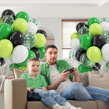 60pcs 12inch Green and Black Balloons, Black White Lime Green