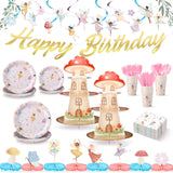 258 Pcs Fairy Birthday Party Decorations Include Disposable Fairy