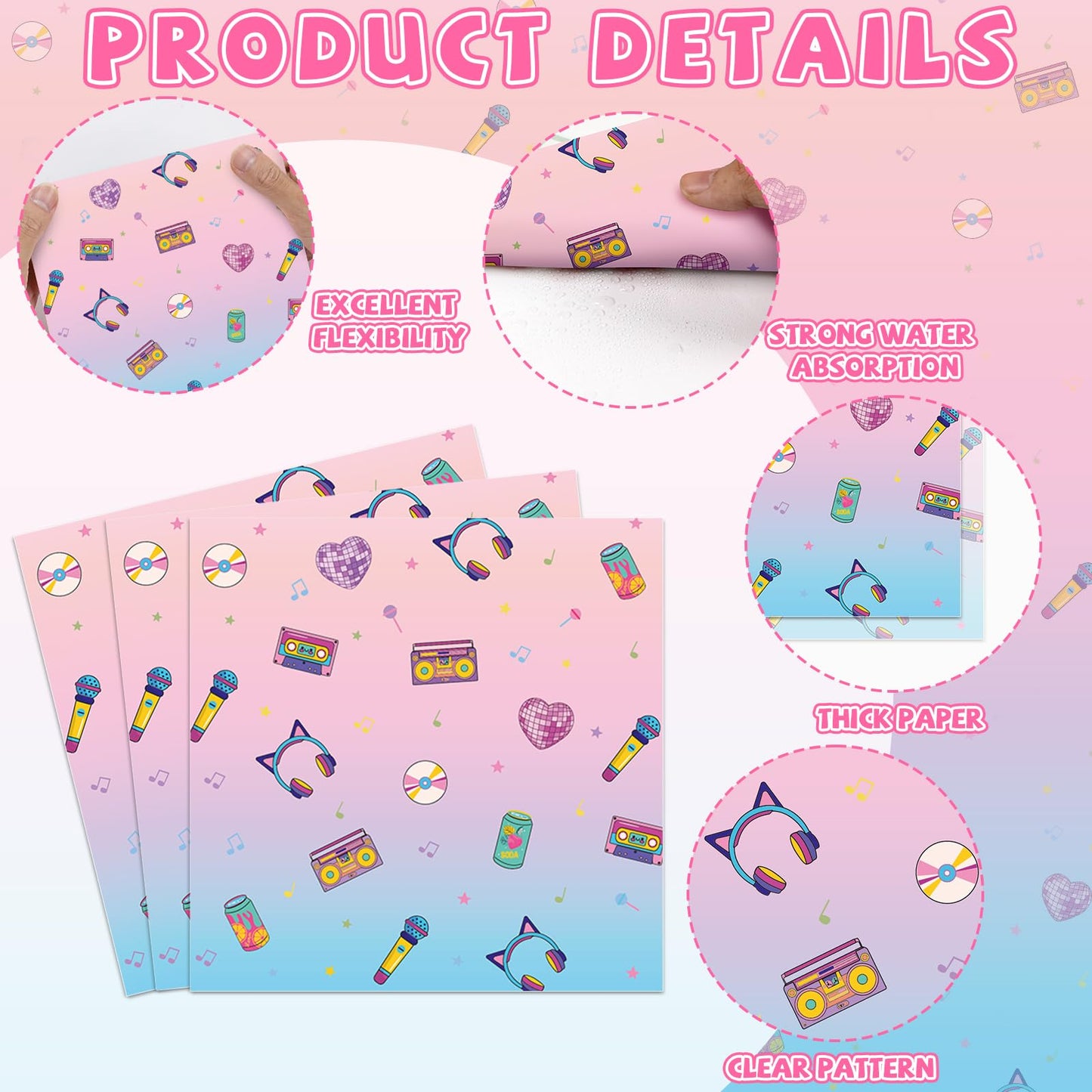 96pcs Kpop Paper Plates and Napkins Animations Theme Birthday Party