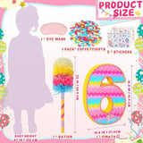 Number 6 Pinata for Birthday Party Decorations Unicorn Mermaid Theme