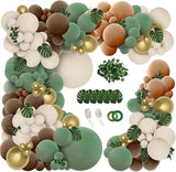 PERPAOL 148pcs Woodland Safari Jungle Wild One Balloon Garland Arch