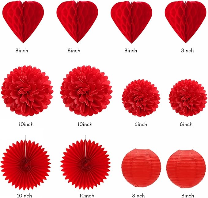 Valentines Day Decorations Red Heart Streamers Galentines Decor