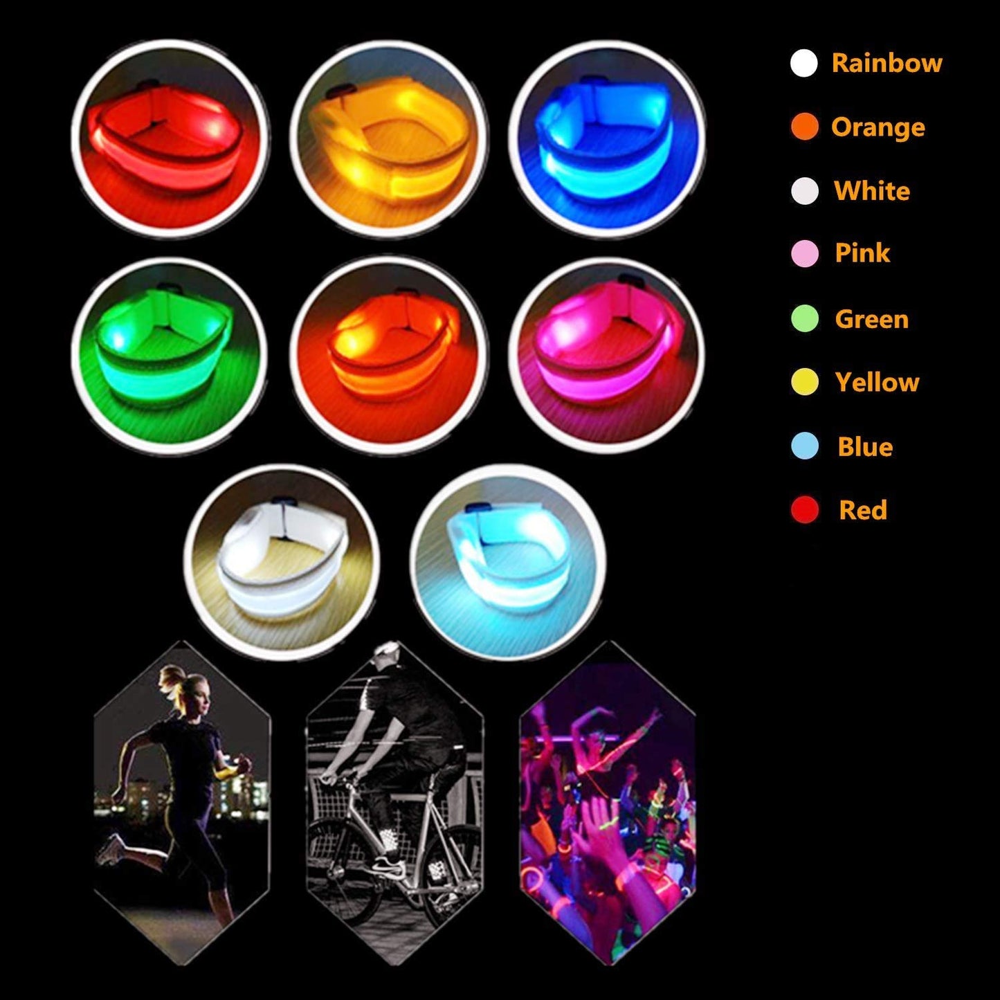 KIRALUMI 8 PCS LED Glow Bracelets, Light Up Bracelets for Kids Adults