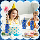 12 Pcs Space Party Plastic Cups with Lid and Straw 24 oz
