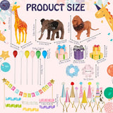 39 Pcs Safari Animal Cake Toppers Party Cake Animal Decorations
