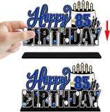 LINGTEER Happy 85th Birthday Blue Acrylic Table Topper Centerpieces