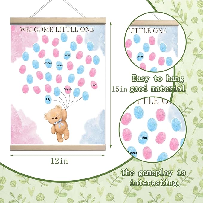 Bear Theme Baby Gender Reveal Decorations Baby Shower Guest Book